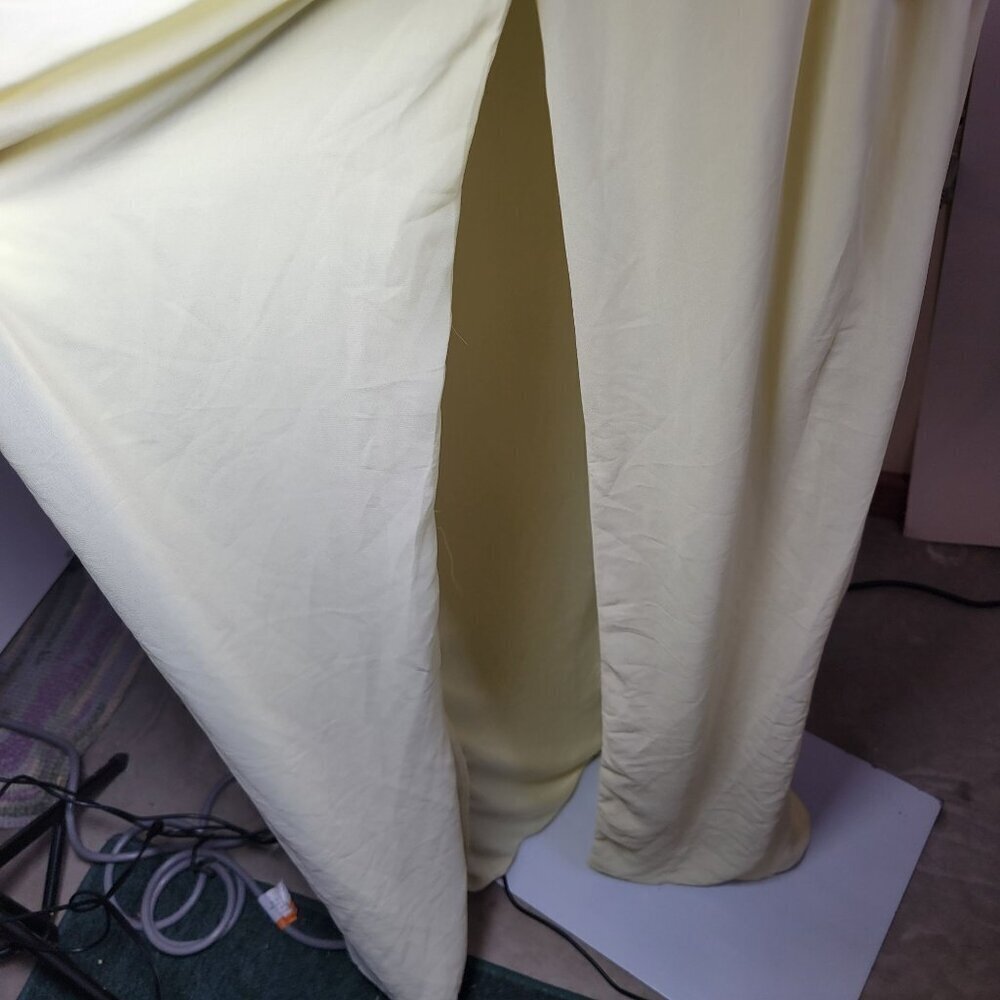 Lulus Glamorous Disposition Light Yellow Ruched Maxi Dress Size XL - Picture 4 of 7